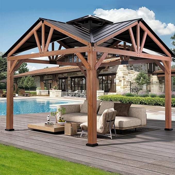 Gazebo in backyard