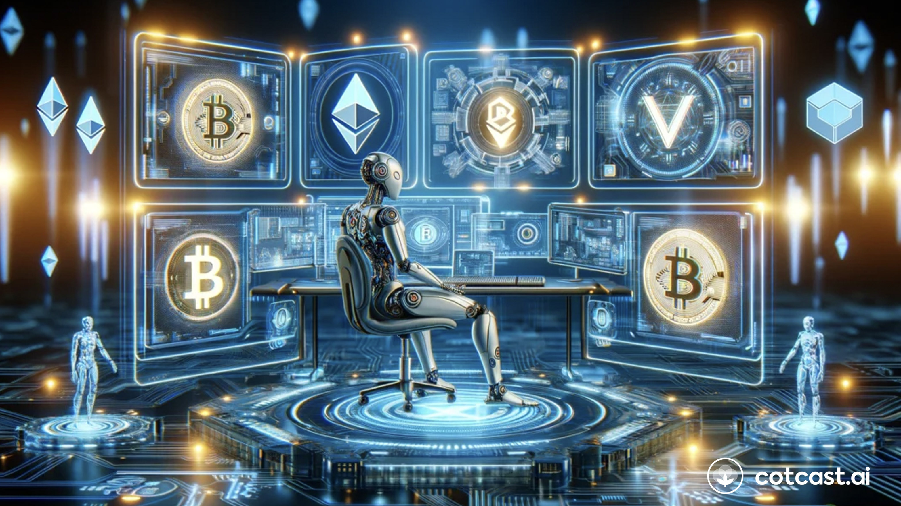 Artificial intelligence and cryptocurrency market concept