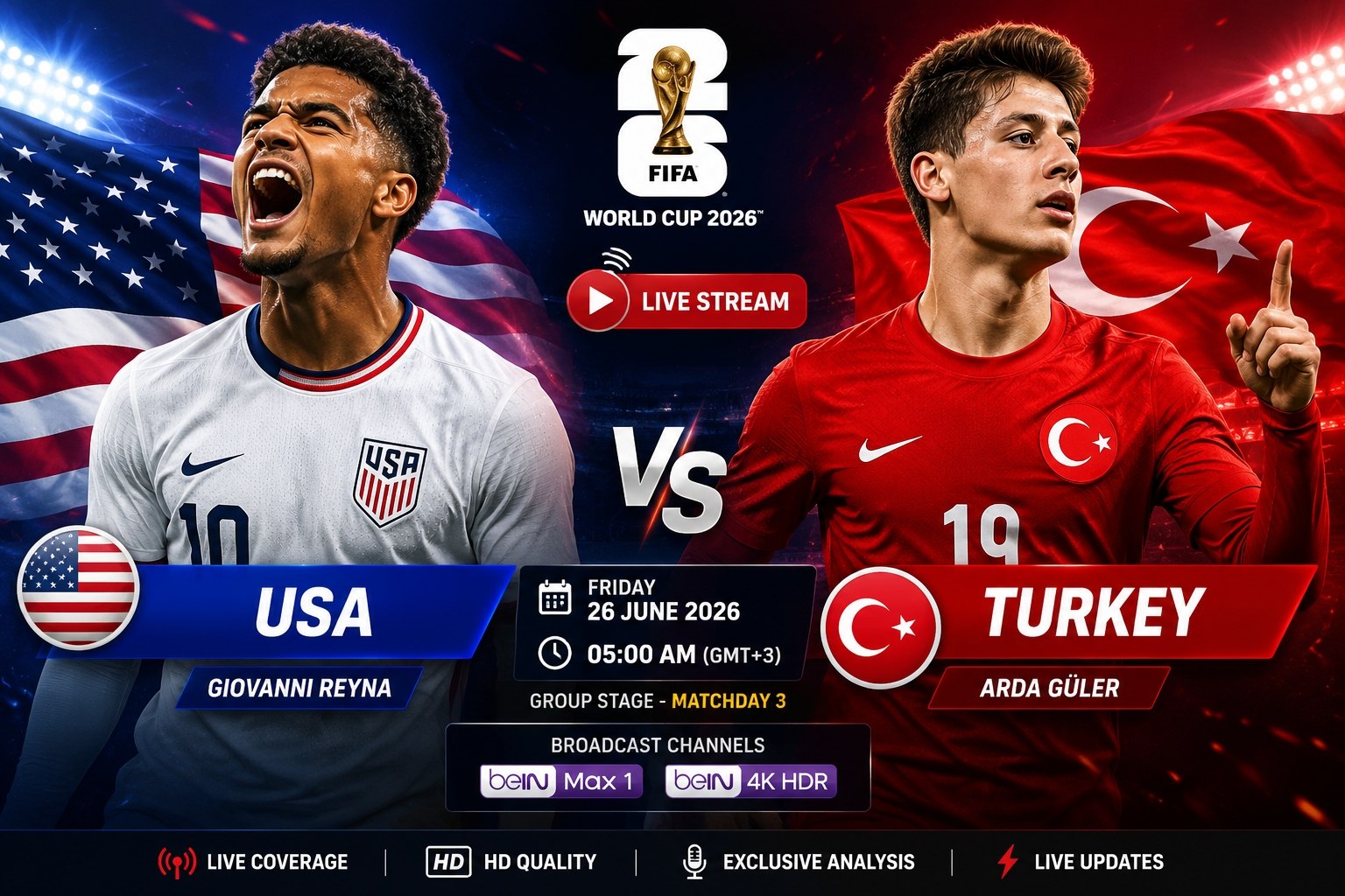 USA vs Turkey Live Stream - FIFA World Cup 2026