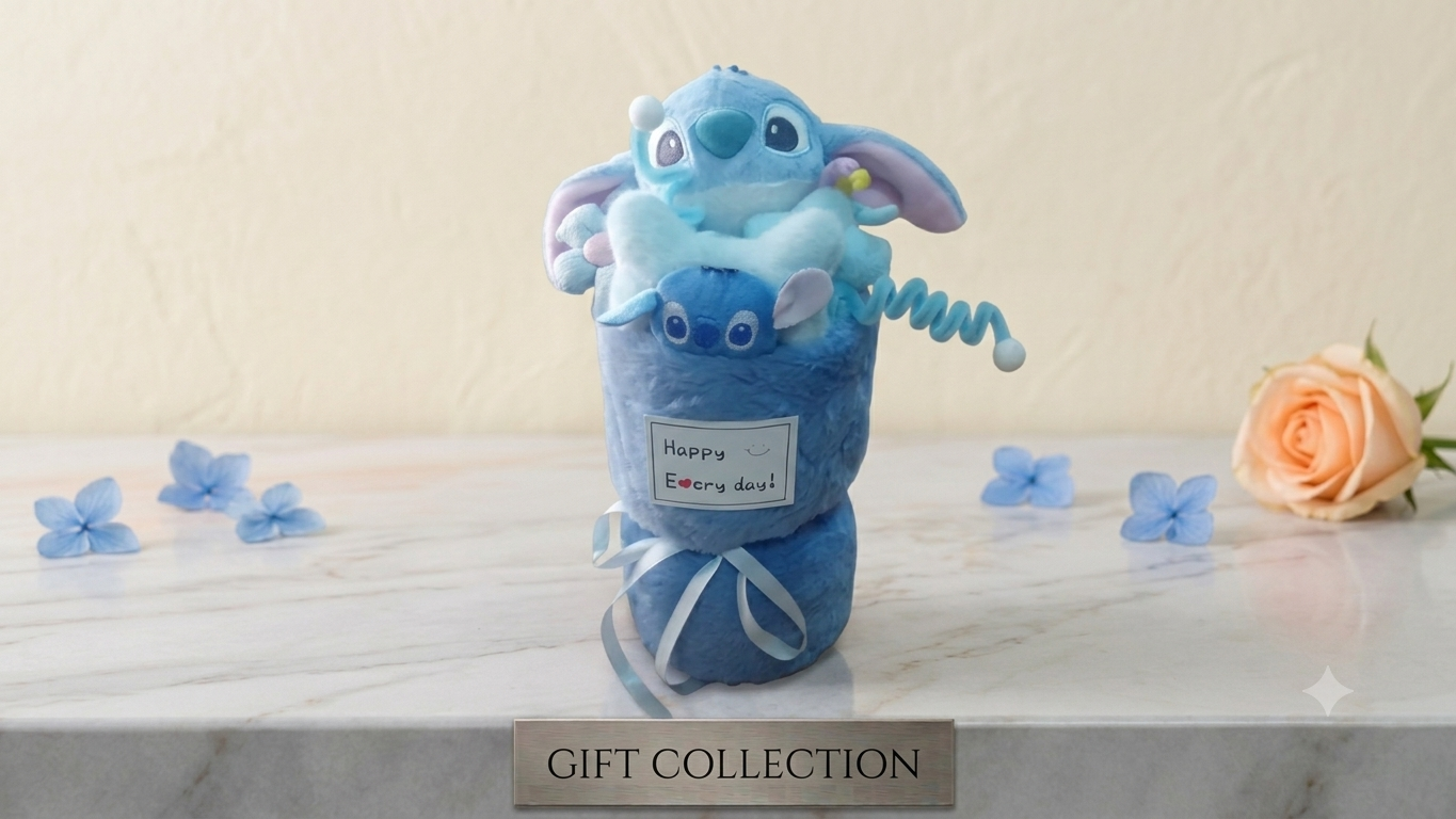 بطانية فرو ناعمة مع دمية استيتش – Stitch Blanket Gift Set